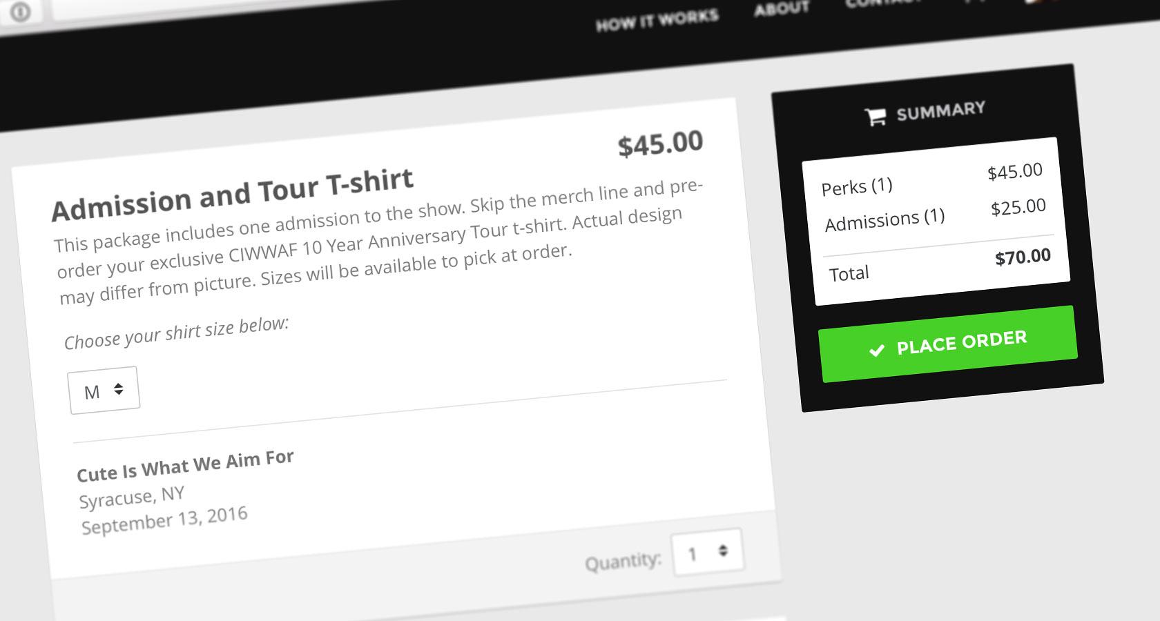 Fanbassador Cart Screenshot